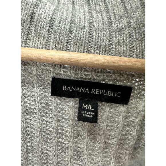 Banana Republic Womens Gray Oversized Sleeveless Zip Front Sweater Vest M/L - Picture 6 of 10